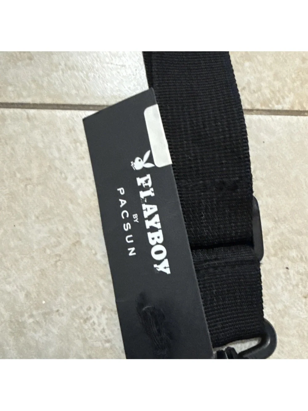 Playboy Black Crossbody Shoulder Bag with Patterned Monogram -PACSUN